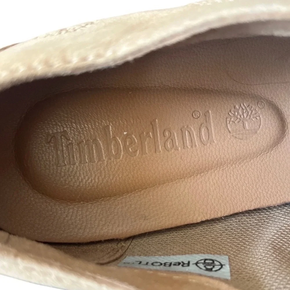 Timberland Women's Leather Lug Sole Platform Oxford Derby Shoes Sz 6 Tan